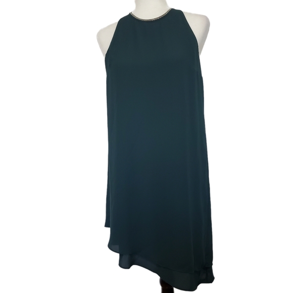 H&M Dresses Hm Green Asymetric Dress With Gold Detail Poshmark